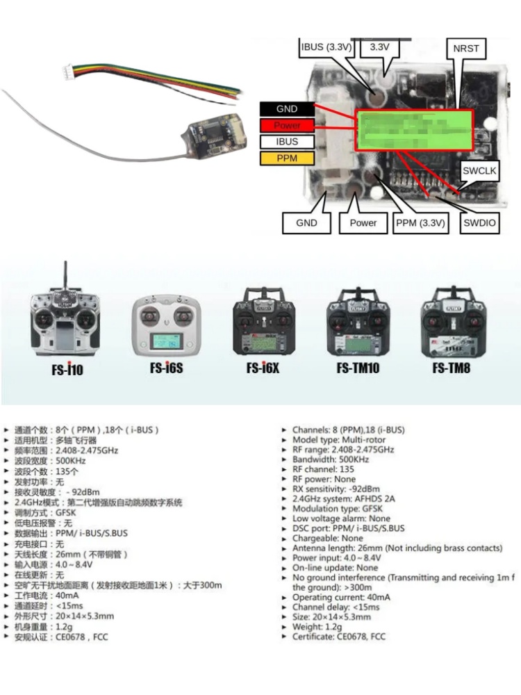 Flysky FS-8A 8CH 18CH Mini Rec - đánh giá và giá Drone Tech Rc