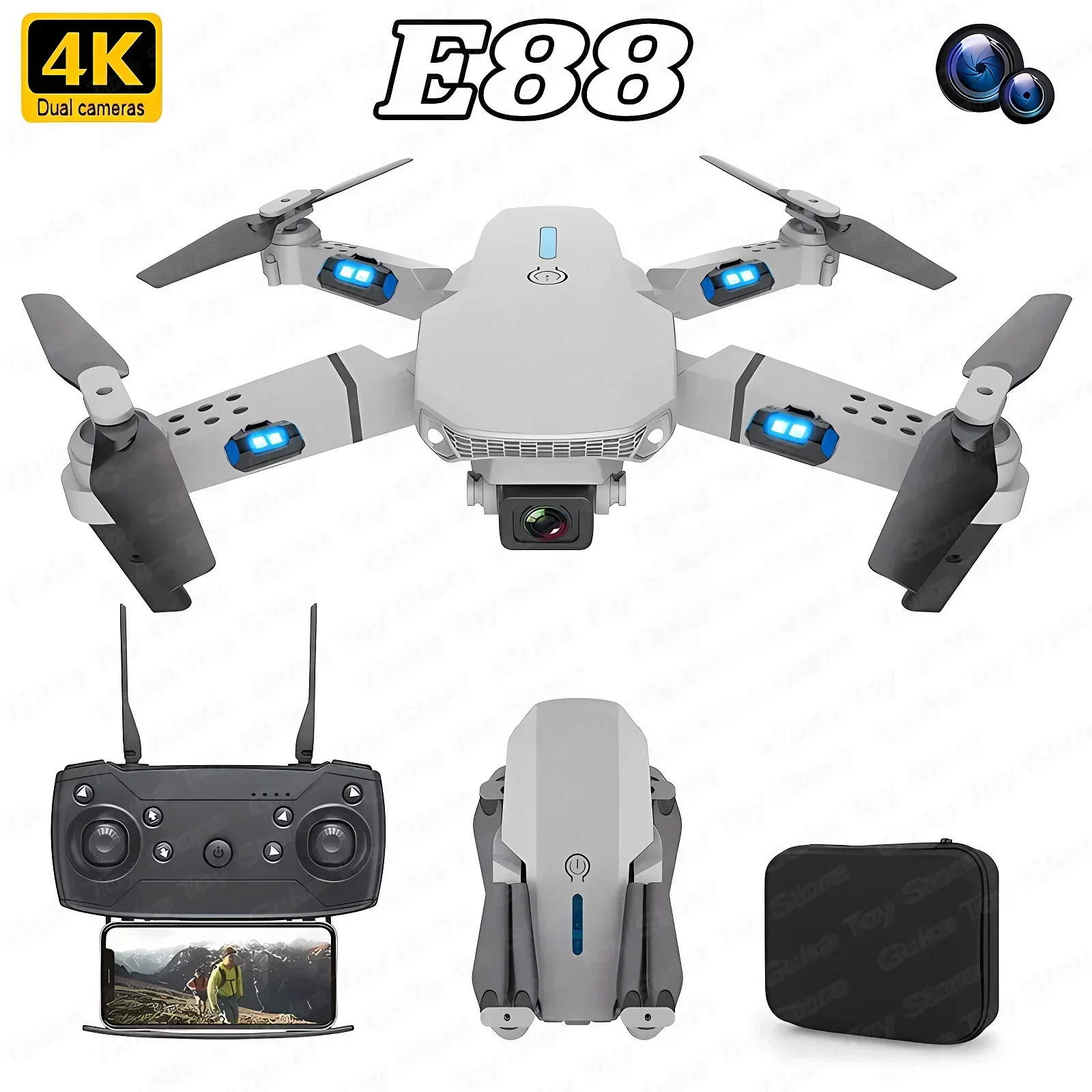 E88 Pro WIFI FPV Drone Wide An - đánh giá và giá Drone E88 Rc Quadcopter