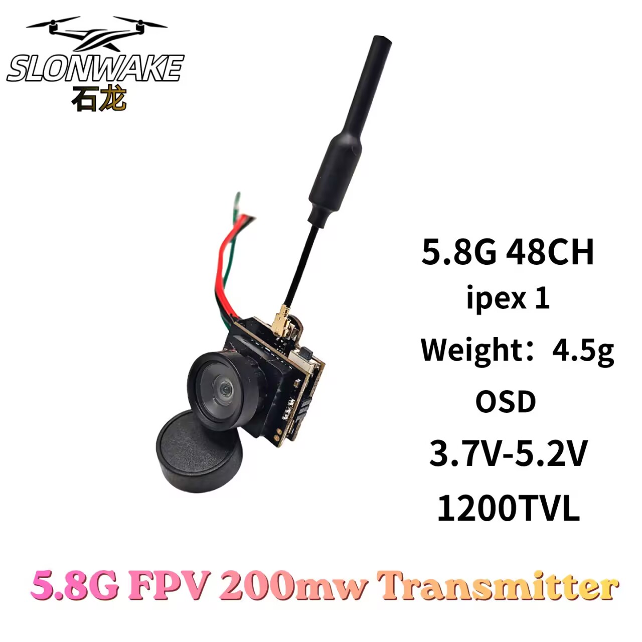 SLONWAKE 5.8G Analog VTX Trans - đánh giá và giá Drone Rc Camera
